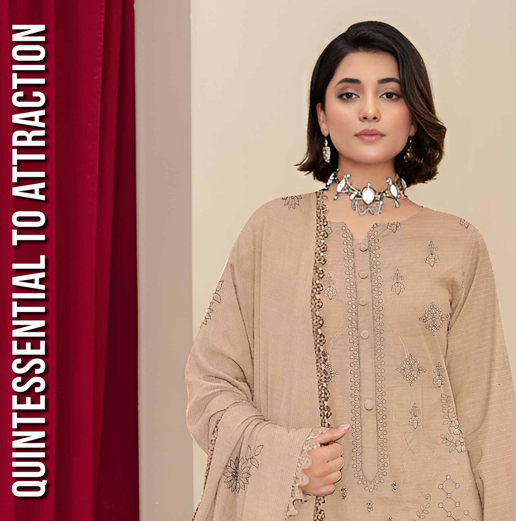 Embroidered 3 Piece Lawn Bin Iqbal Vol:521