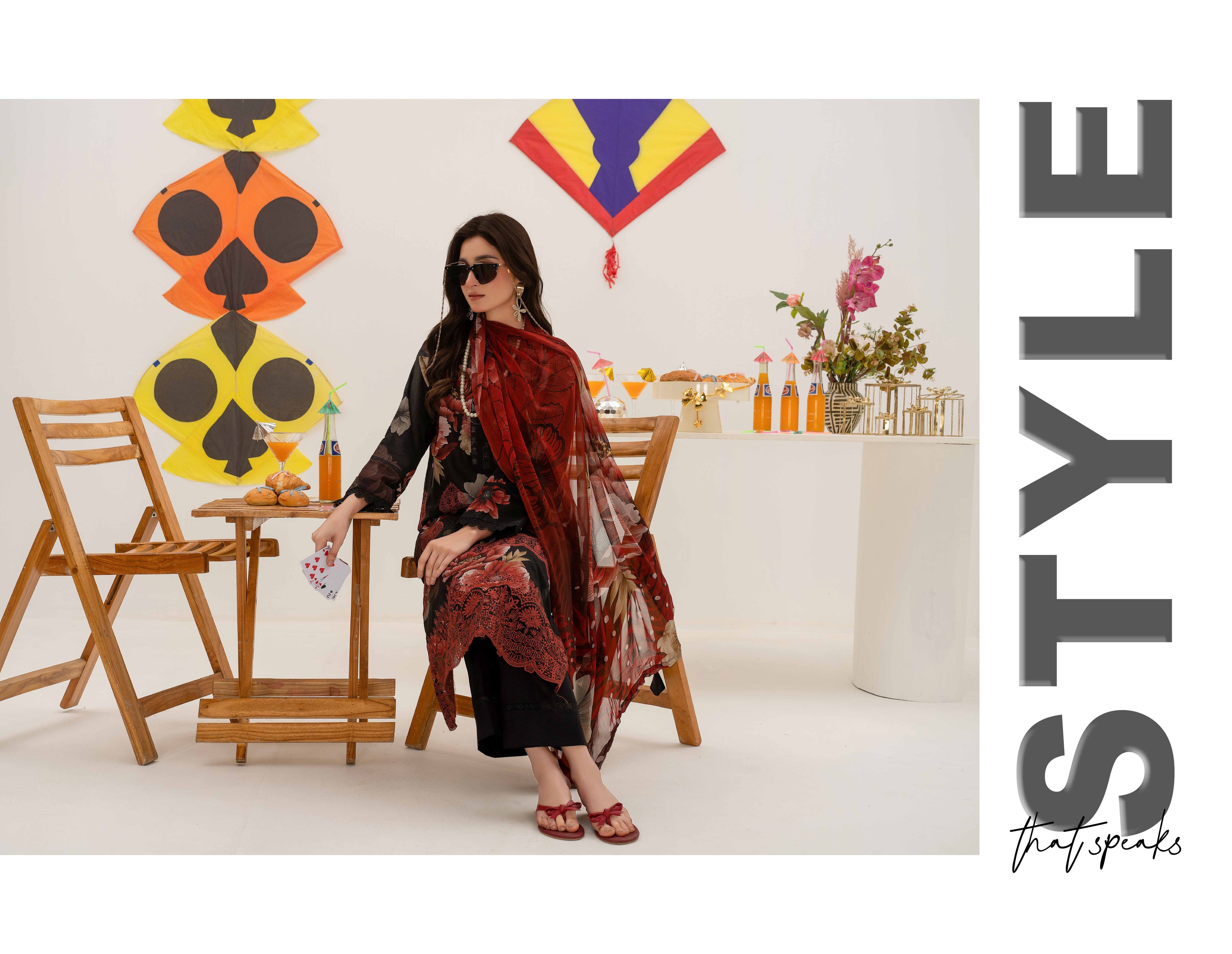 3 Piece Embroidered Lawn by AALAYA VOL:01