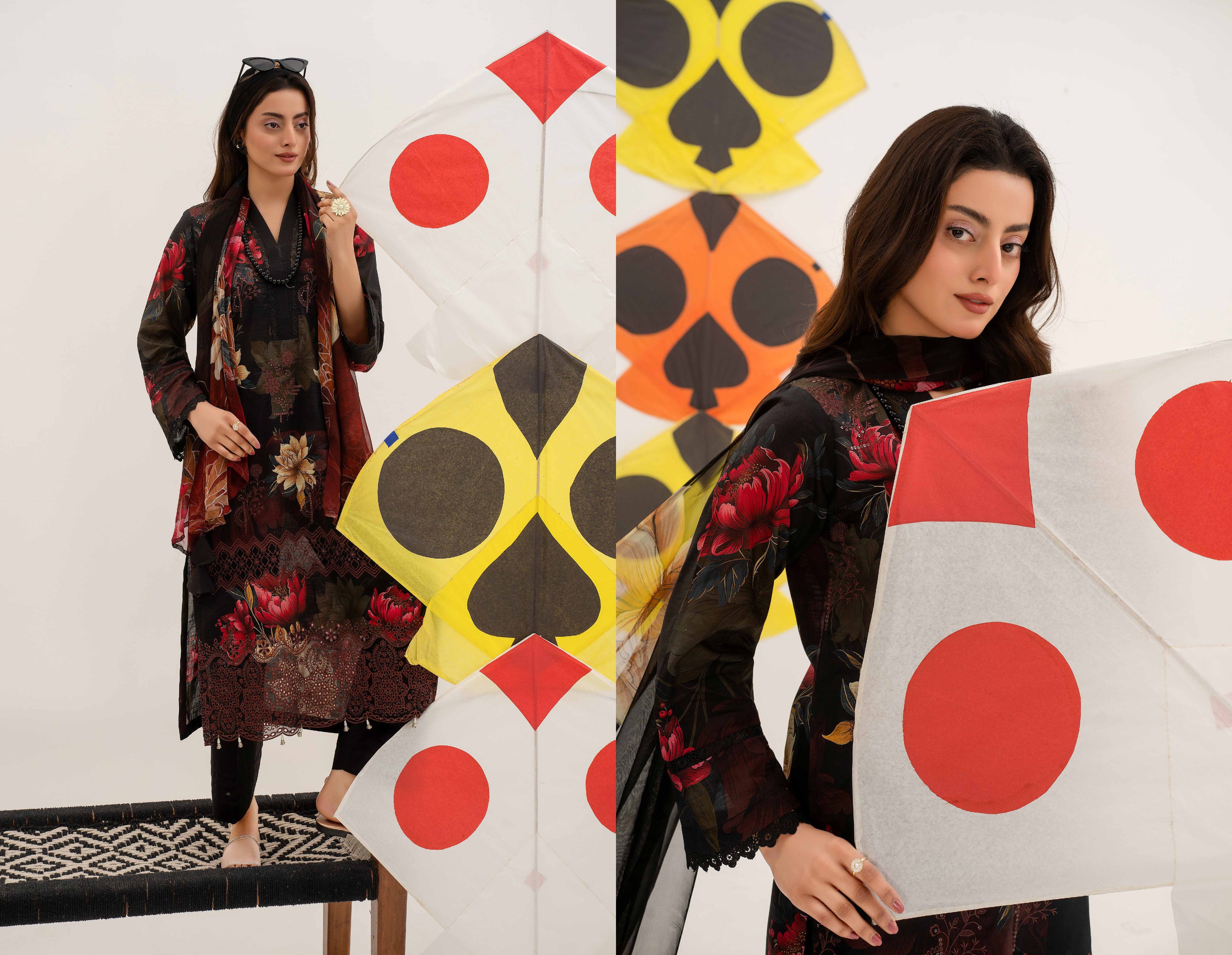 3 Piece Embroidered Lawn by AALAYA VOL:01