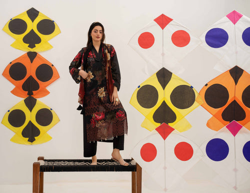3 Piece Embroidered Lawn by AALAYA VOL:01