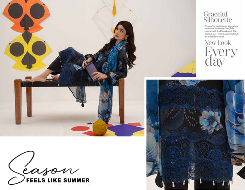 3 Piece Embroidered Lawn by AALAYA VOL:01