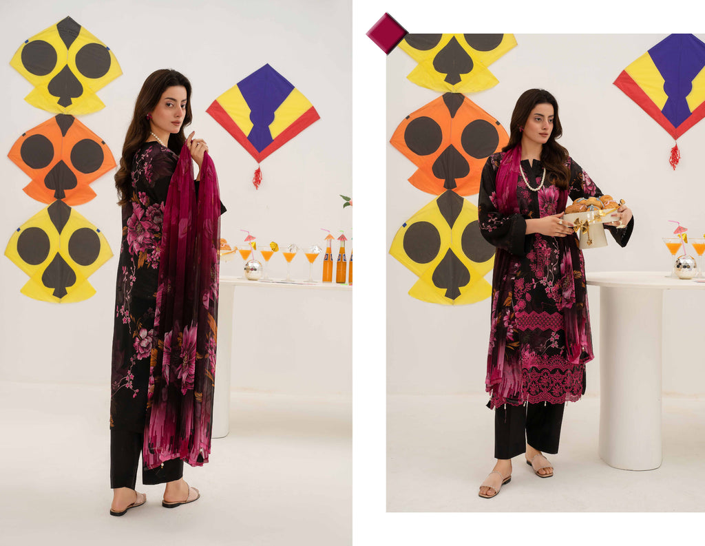 3 Piece Embroidered Lawn by AALAYA VOL:01