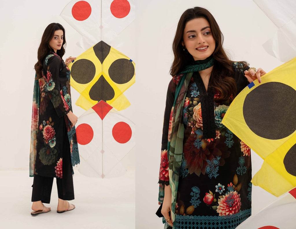3 Piece Embroidered Lawn by AALAYA VOL:01