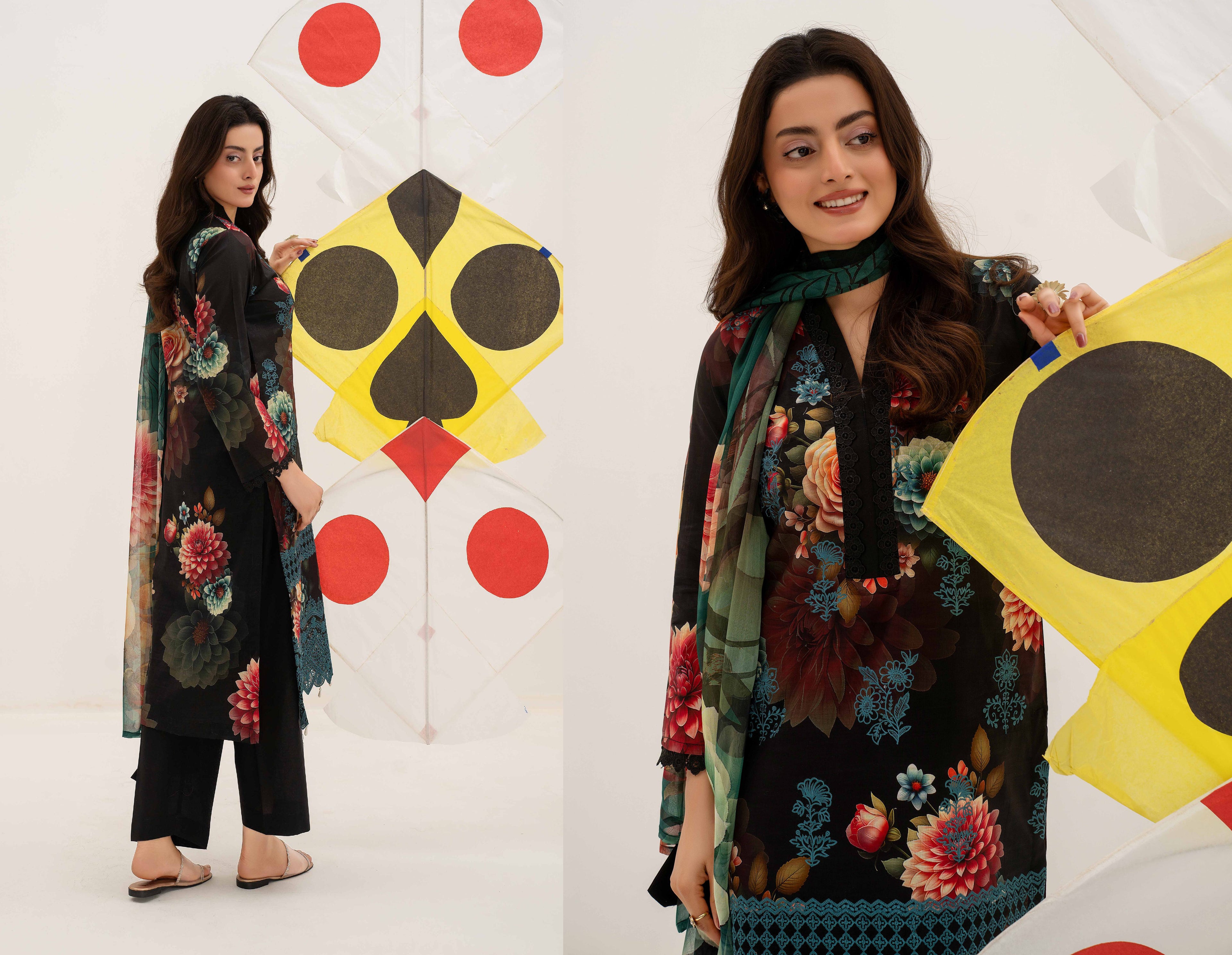 3 Piece Embroidered Lawn by AALAYA VOL:01