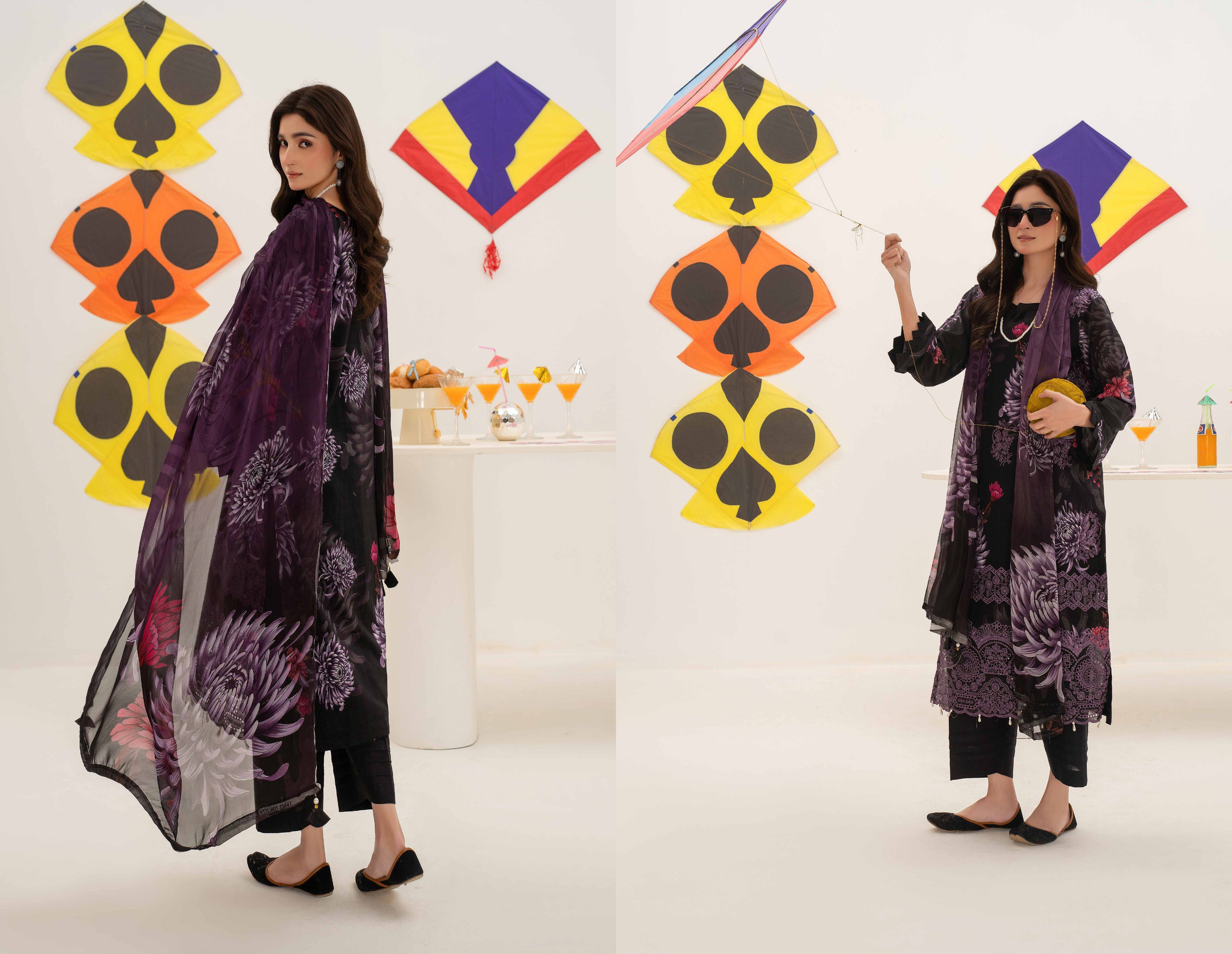 3 Piece Embroidered Lawn by AALAYA VOL:01