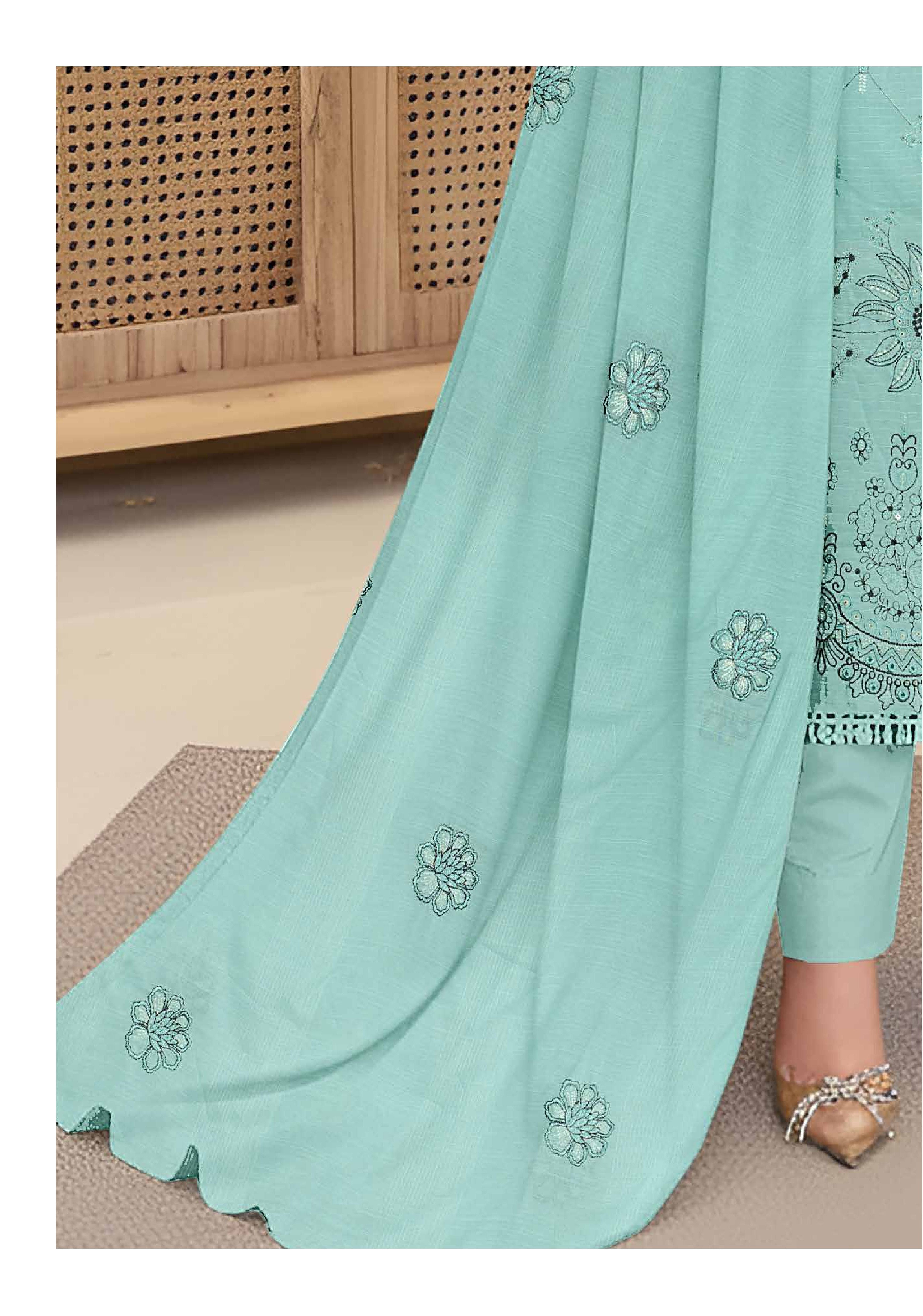 Embroidered 3 Piece Lawn Bin Iqbal Vol:521