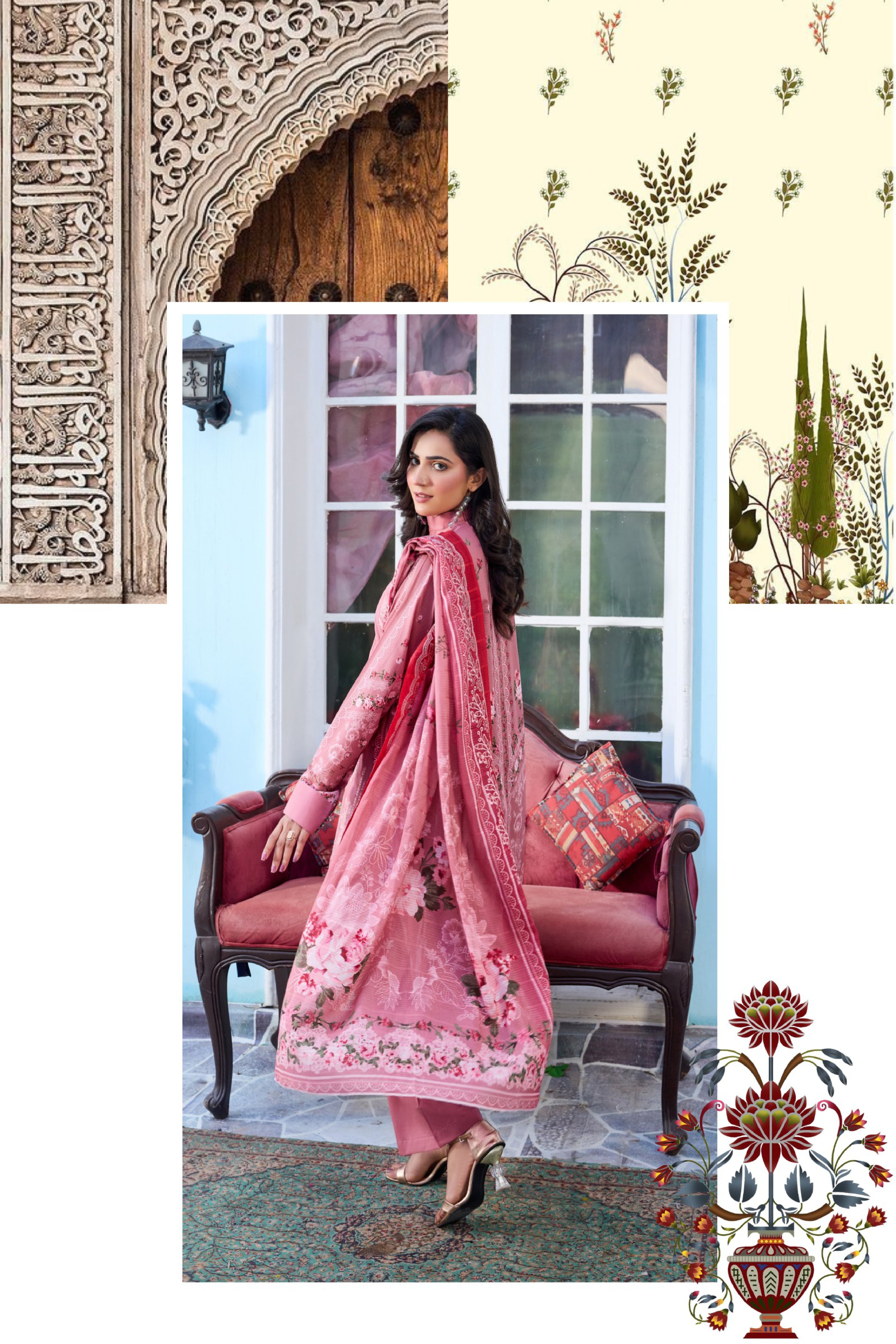 Embroidered 3 Piece Lawn by Palwasha Arwa Vol:17