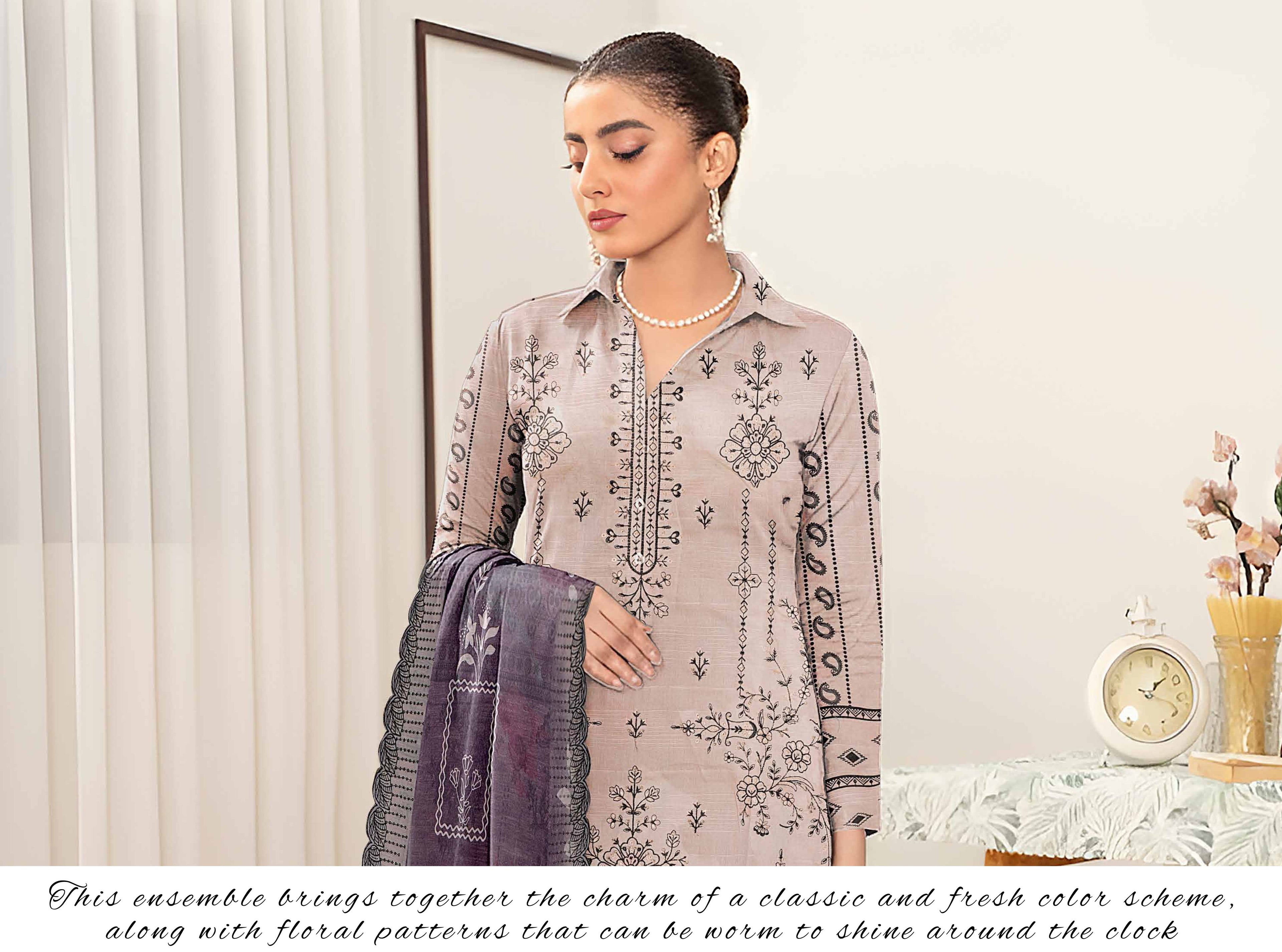 Saqafa 3 Piece Lawn Embroidery