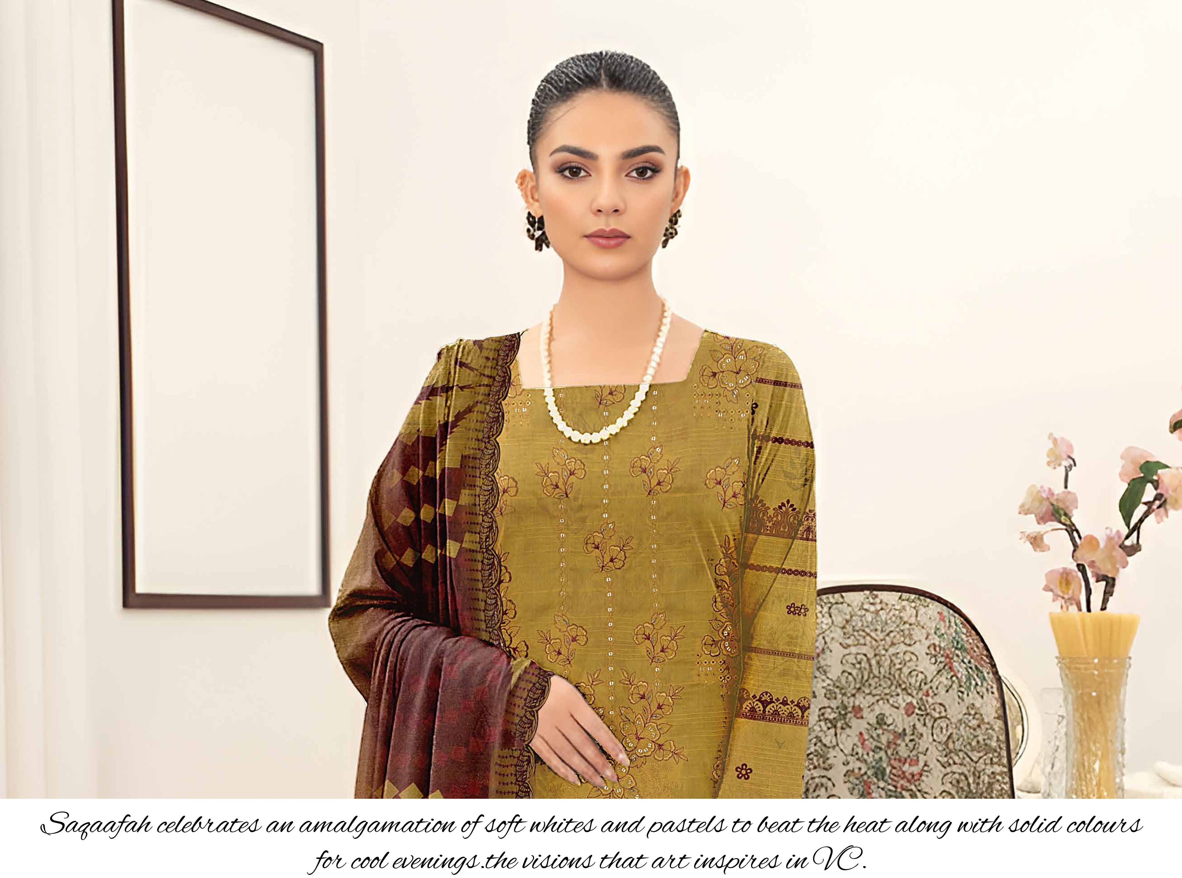Saqafa 3 Piece Lawn Embroidery