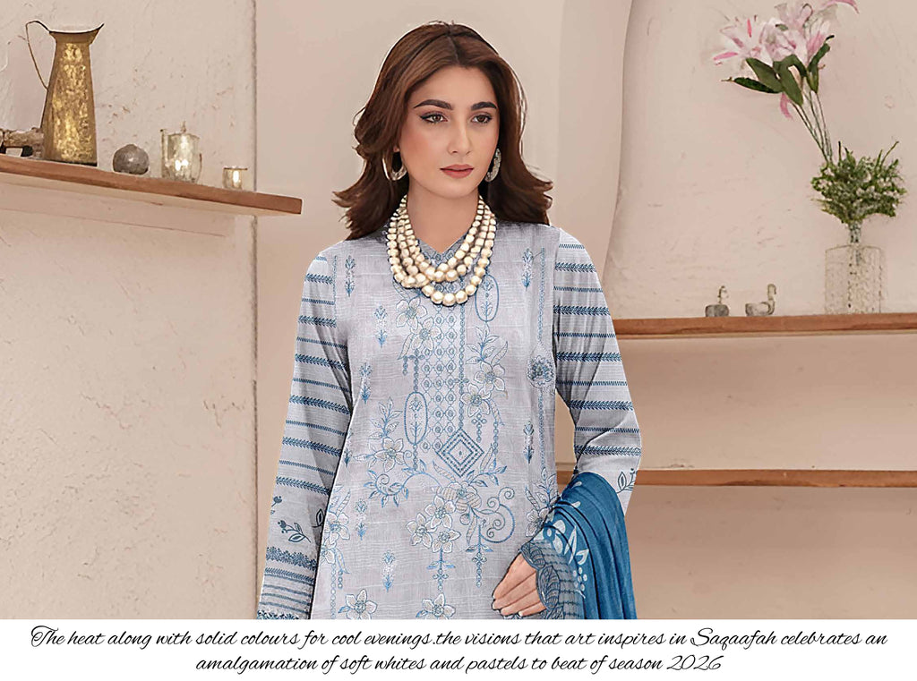 Saqafa 3 Piece Lawn Embroidery