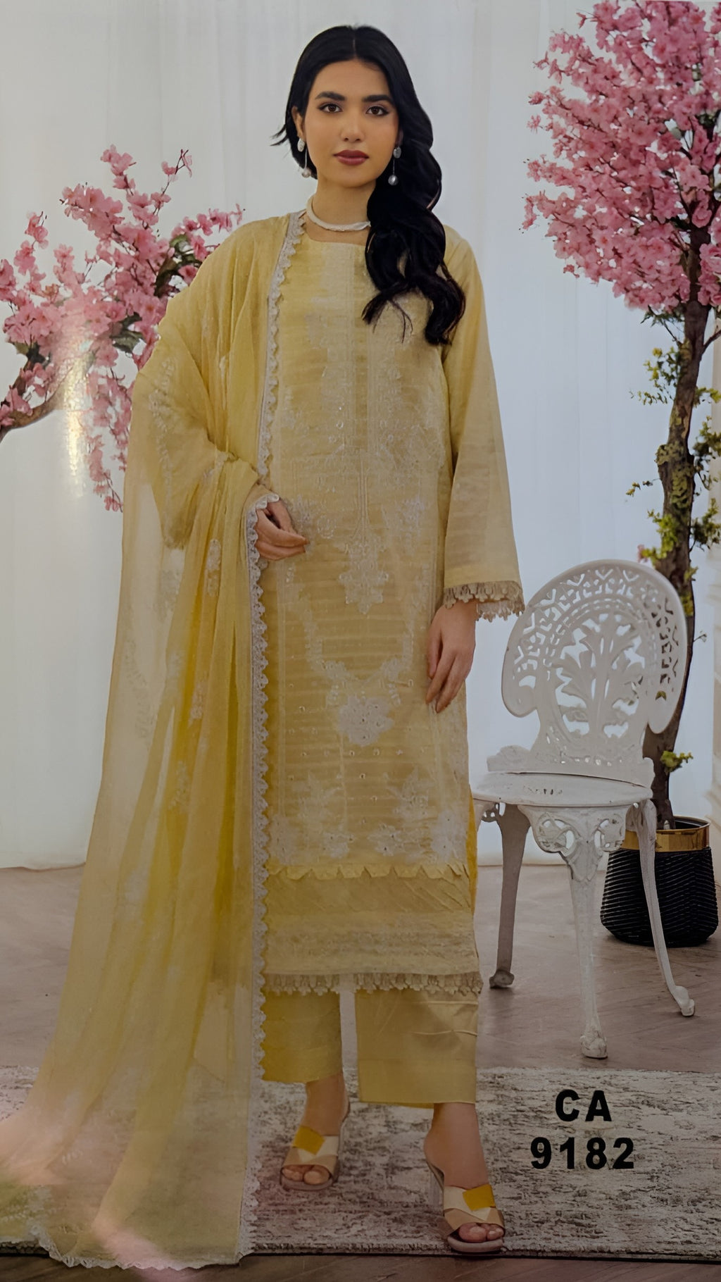 Premium Dyed Bana Dora Lawn Fancy Needle Work Embroidered by Bin Iqbal Vol:552