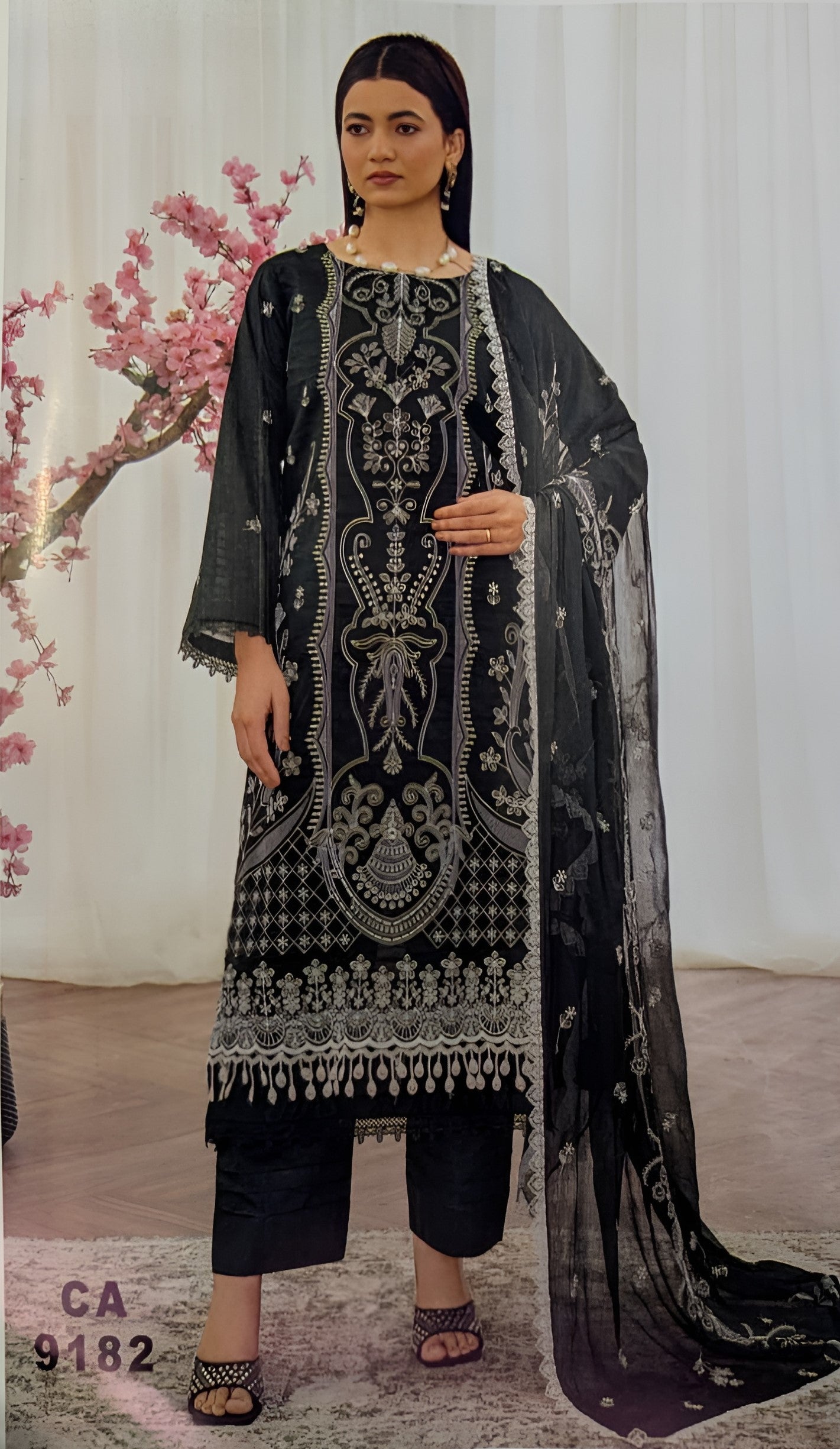 Premium Dyed Bana Dora Lawn Fancy Needle Work Embroidered by Bin Iqbal Vol:552
