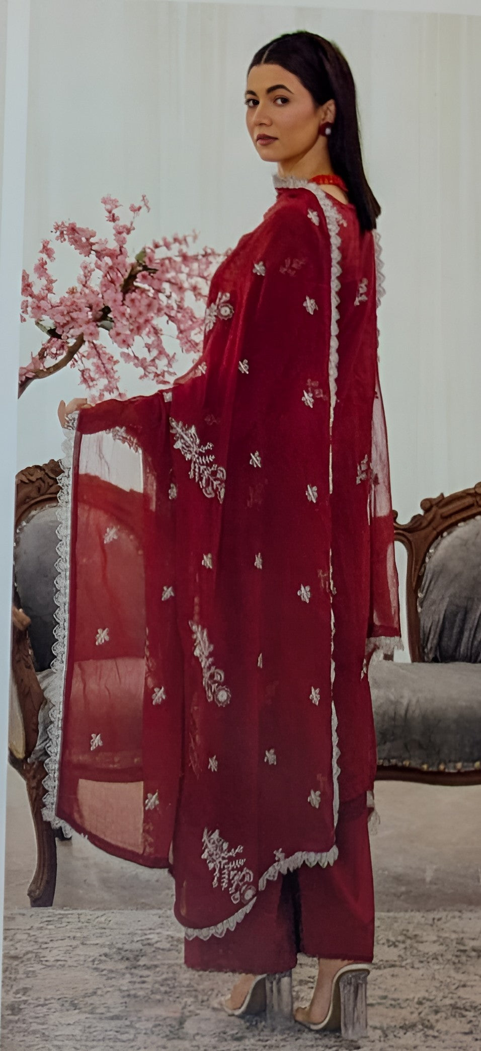 Premium Dyed Bana Dora Lawn Fancy Needle Work Embroidered by Bin Iqbal Vol:552