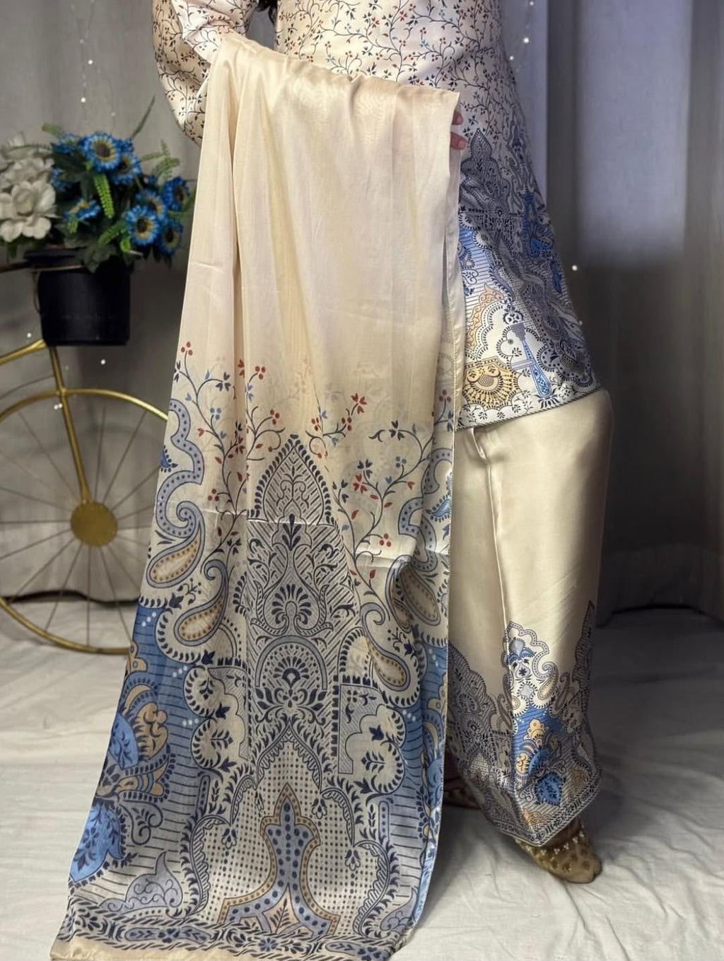 Silk Fabric Printed 3 Piece