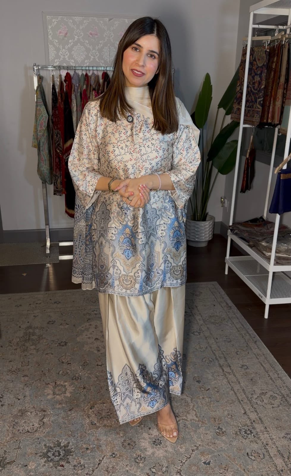 Silk Fabric Printed 3 Piece