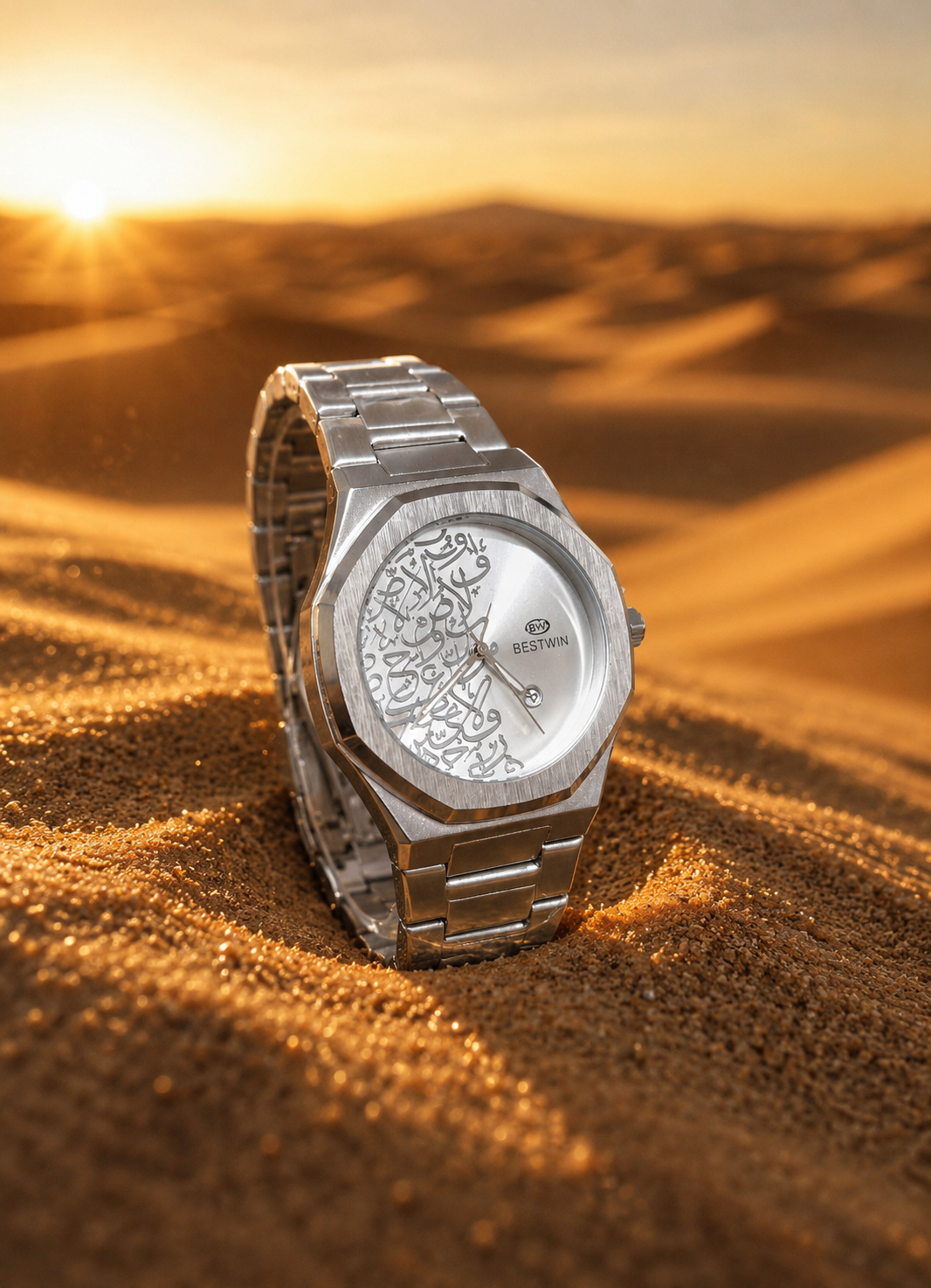Bestwin Men's | Silver Arabic Calligraphy Dial